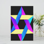 Star von David Multicolor Fun Briefpapier (Stehend Vorderseite)
