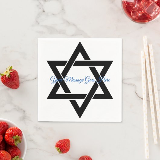 Star von David Napkin mit Text HAMbWG Serviette (Beispiel)
