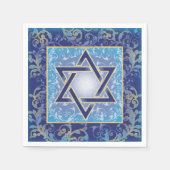 Star von David Navy Blue Gold Serviette (Vorderseite)