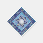 Star von David Navy Blue Gold Serviette (Ecke)