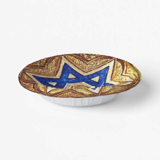 Star von David Paper Bowls, 7" Round Paper Bowl Pappteller (Gewinkelt)
