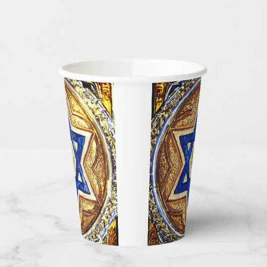 Star von David Paper Cup, Größe: 8oz Paper Cup Pappbecher (Links)