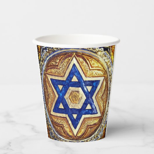Star von David Paper Cup, Größe: 8oz Paper Cup Pappbecher (Vorderseite)