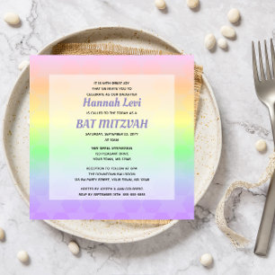 Star von David Pastel Ombre Bat Mitzvah Square Einladung