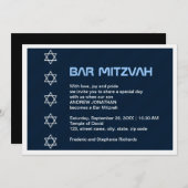 Star von David Pattern Bar Mitzvah Einladung (Vorne/Hinten)