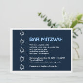 Star von David Pattern Bar Mitzvah Einladung (Stehend Vorderseite)