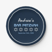 Star von David Pattern Bar Mitzvah Pappteller (Vorderseite)