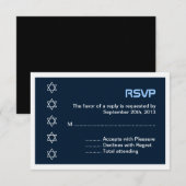 Star von David Pattern Bar Mitzvah RSVP Karte (Vorne/Hinten)