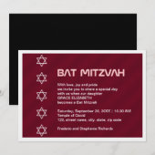 Star von David Pattern Bat Mitzvah Einladung (Vorne/Hinten)