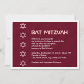 Star von David Pattern Bat Mitzvah Einladung (Vorderseite)