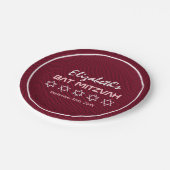 Star von David Pattern Bat Mitzvah Pappteller (Schrägansicht)