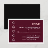 Star von David Pattern Bat Mitzvah RSVP Karte (Vorne/Hinten)