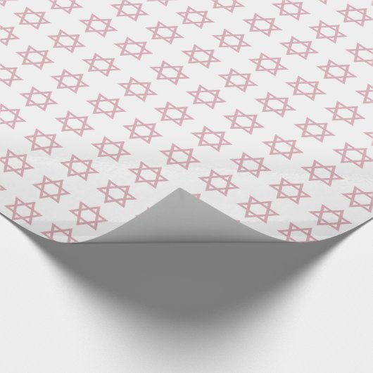 Star von David Pattern-Pink Geschenkpapier (Ecke)