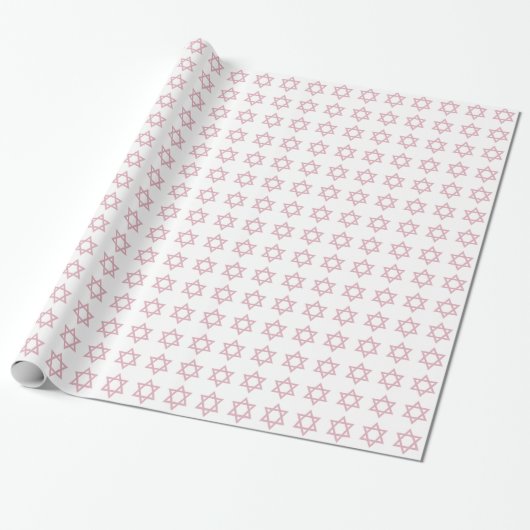 Star von David Pattern-Pink Geschenkpapier (Ungerollt)