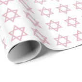 Star von David Pattern-Pink Geschenkpapier (Rolleneckpunkt)