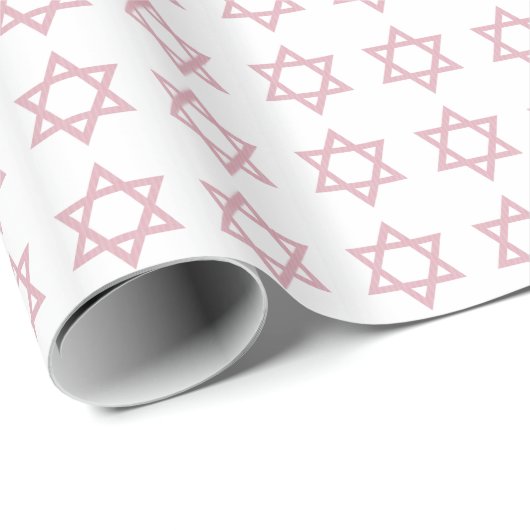 Star von David Pattern-Pink Geschenkpapier (Rolleneckpunkt)