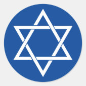 Star von David Royal Blue Religious Symbol Runder Aufkleber (Vorderseite)