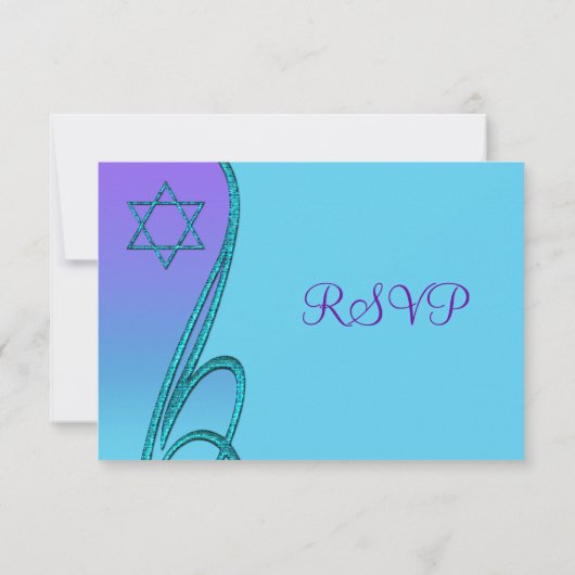 Star von David RSVP Cards Lila Aquamarin (Rückseite)