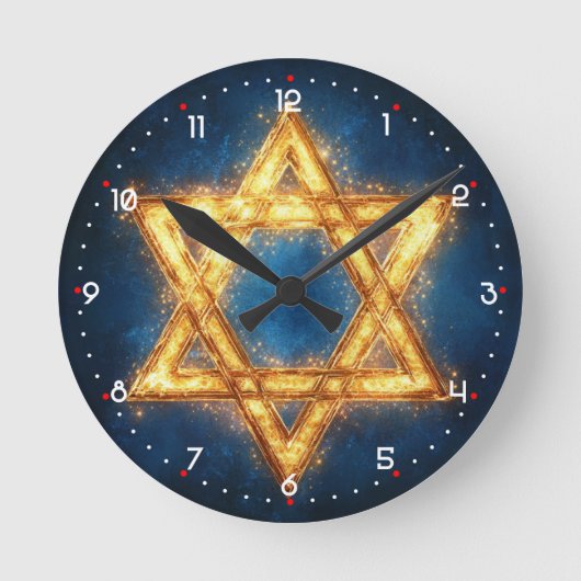 Star von David - schönes Design Runde Uhr (Vorderseite)