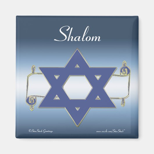 Star von David Scroll Magnet (Vorne)