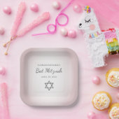 Star von David Simple Hübsch Blush Pink Bat Mitzva Pappteller (Party)