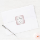 Star von David Simple Hübsch Blush Pink Bat Mitzva Quadratischer Aufkleber (Umschlag)