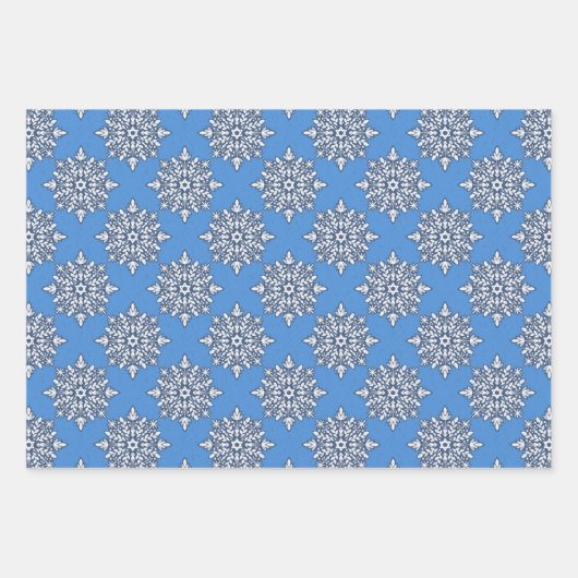 Star von David Snowflakes Hanukkah Set Geschenkpapier Set (Vorderseite 2)