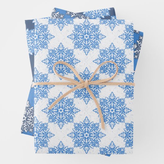 Star von David Snowflakes Hanukkah Set Geschenkpapier Set (Beispiel)