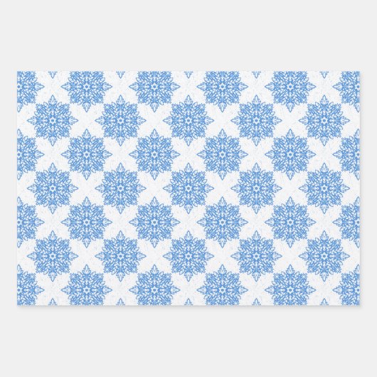 Star von David Snowflakes Hanukkah Set Geschenkpapier Set (Vorderseite)