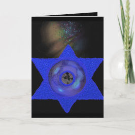 Star von David Space Laser Jüdischer Spaß Karte