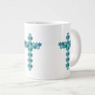 Star von David Star Cross Blue Illusion Jumbo-Tasse