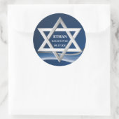 Star von David Steel Wave Bar Mitzvah Runder Aufkleber (Tasche)