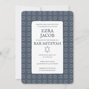 Star von David Tiles Custom Bar Mitzvah B'nai Bat Einladung