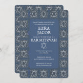 Star von David Tiles Custom Bar Mitzvah B'nai Bat Einladung (Vorne/Hinten)