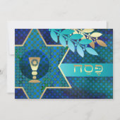 Star von David und Kiddush Cup Pessach Seder Einladung (Vorderseite)
