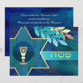 Star von David und Kiddush Cup Pessach Seder Einladung