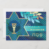 Star von David und Kiddush Cup Pessach Seder Einladung (Vorderseite)