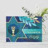 Star von David und Kiddush Cup Pessach Seder Einladung (Stehend Vorderseite)