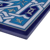 Star von David und Menorah Glass Cutting Board Schneidebrett (Ecke)