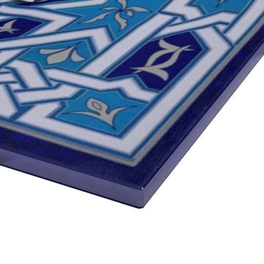 Star von David und Menorah Glass Cutting Board Schneidebrett (Ecke)