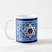 Star von David und Menorah Hanukkah Geschenk Kaffeetasse (Links)