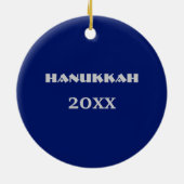 Star von David und Menorah Hanukkah Geschenk Keramik Ornament (Hinten)