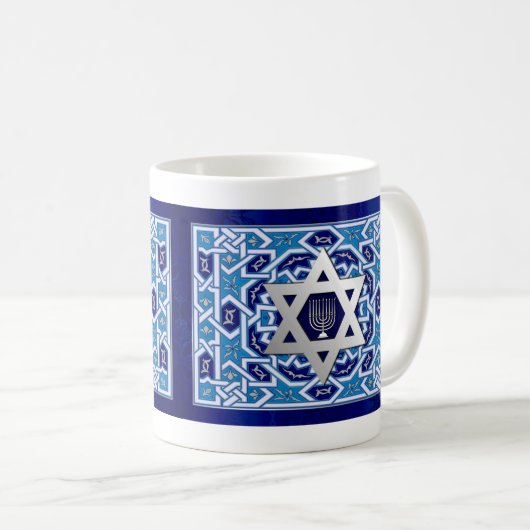 Star von David und Menorah Hanukkah Geschenkideen  Kaffeetasse (VorderseiteRechts)