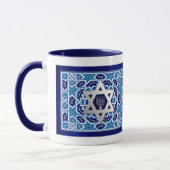 Star von David und Menorah Hanukkah Geschenkideen Tasse (Links)