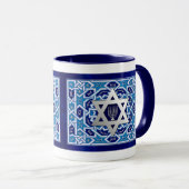 Star von David und Menorah Hanukkah Geschenkideen Tasse (VorderseiteRechts)