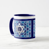 Star von David und Menorah Hanukkah Geschenkideen Tasse (Vorderseite Links)