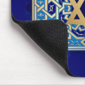 Star von David und Menorah jüdisches Weihnachtsges Mousepad (Ecke)