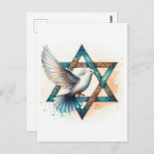 Star von David und Peace Dove Postkarte (Vorne/Hinten)