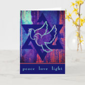 Star von David und Peace Doves Happy Hanukkah Karte (Gelbe Blume)
