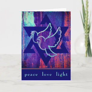 Star von David und Peace Doves Happy Hanukkah Karte
